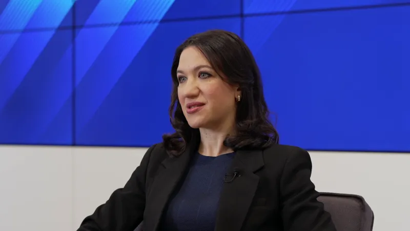 Executive interview on a studio set for a corporate video shoot